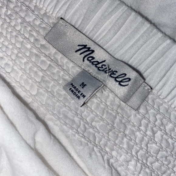 Madewell Embroidered Smock Waist Ruffle Eyelet Skirt WHITE Size Medium - Picture 4 of 6